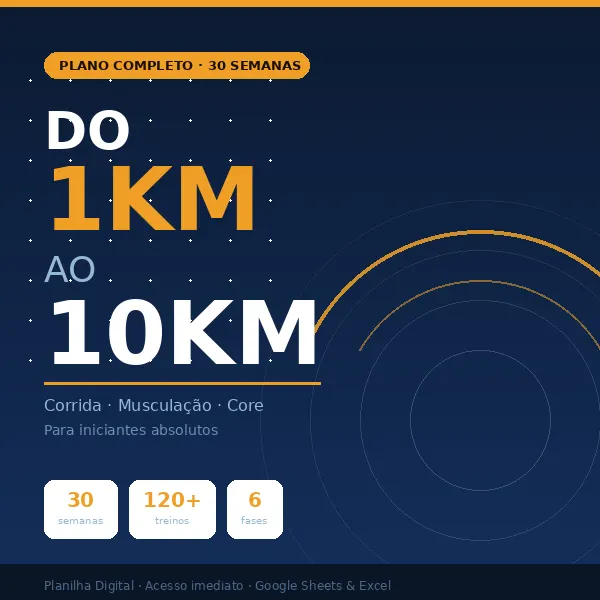 Do 1km ao 10km: Plano Completo de 30 Semanas com Musculação e Core