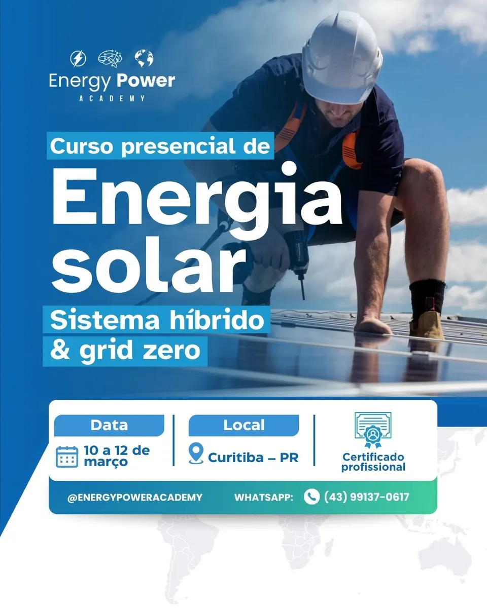 CURSO PRESENCIAL DE ENERGIA SOLAR - SISTEMA HÍBRIDO & GRID ZERO