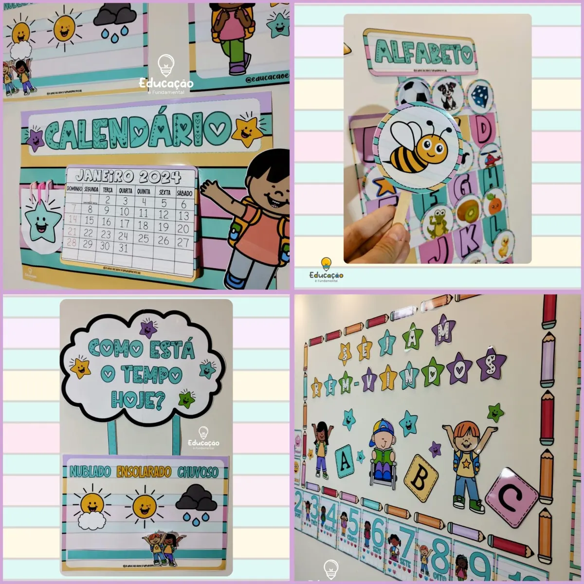 Kit ornamentação de sala de aula - tema crianças.
