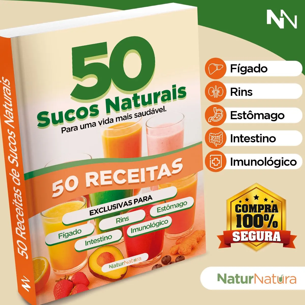 50 Receitas de Sucos Naturais - e-Book - NaturNatura