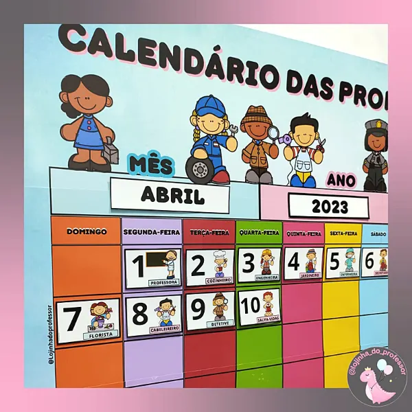 CALENDÁRIO DAS PROFISSÕES- DIA DO TRABALHADOR