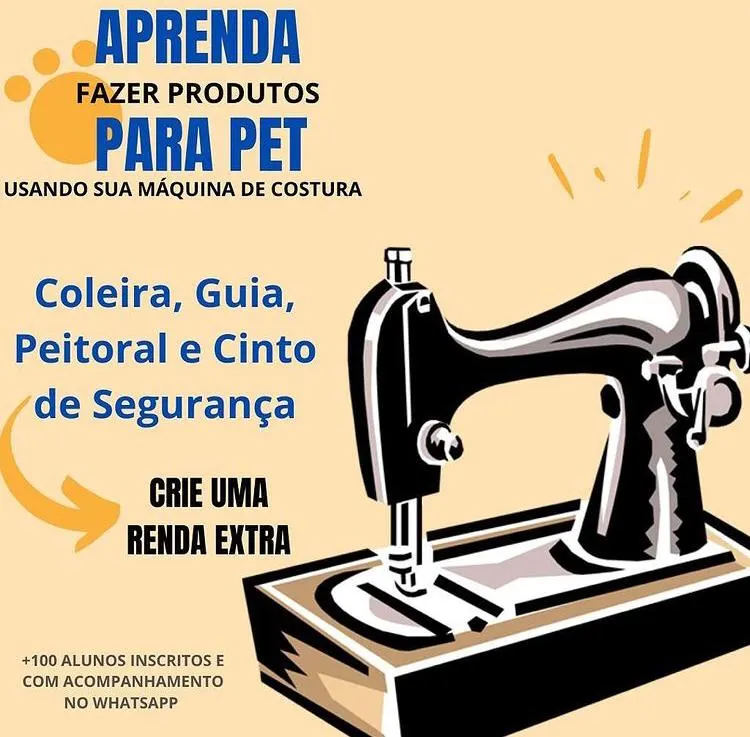 Curso de costura online, aprenda a criar peitoral H, Guia, Coleira e Cinto de segurança para cachorro.