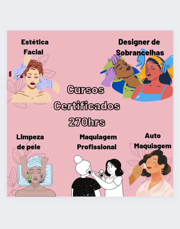 Curso designer de Sombrancelhas, maquiagem, estética, limpeza de pele