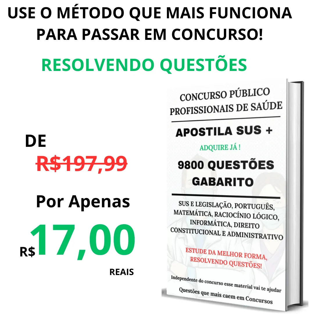 KIT EM PDF PARA SER APROVADO EM CONCURSO PÚBLICO PROFISSIONAIS DE SAÚDE