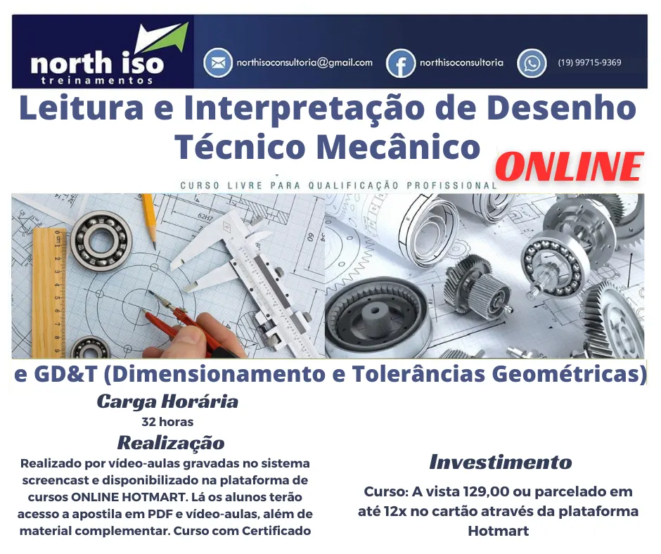 Curso de Leitura e Interpretação de Desenho Técnico Mecânico e GD&T