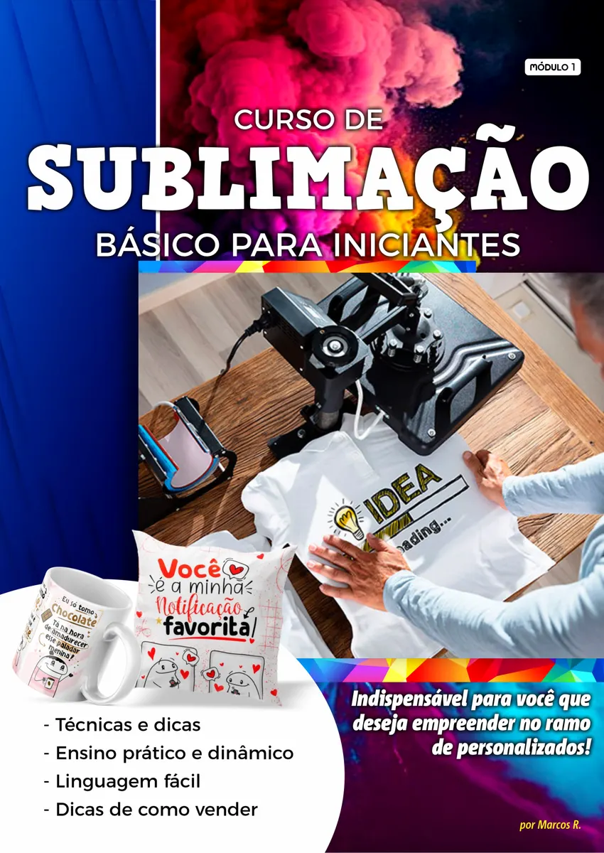 Curso de sublimação básico para iniciantes e empreendedores
