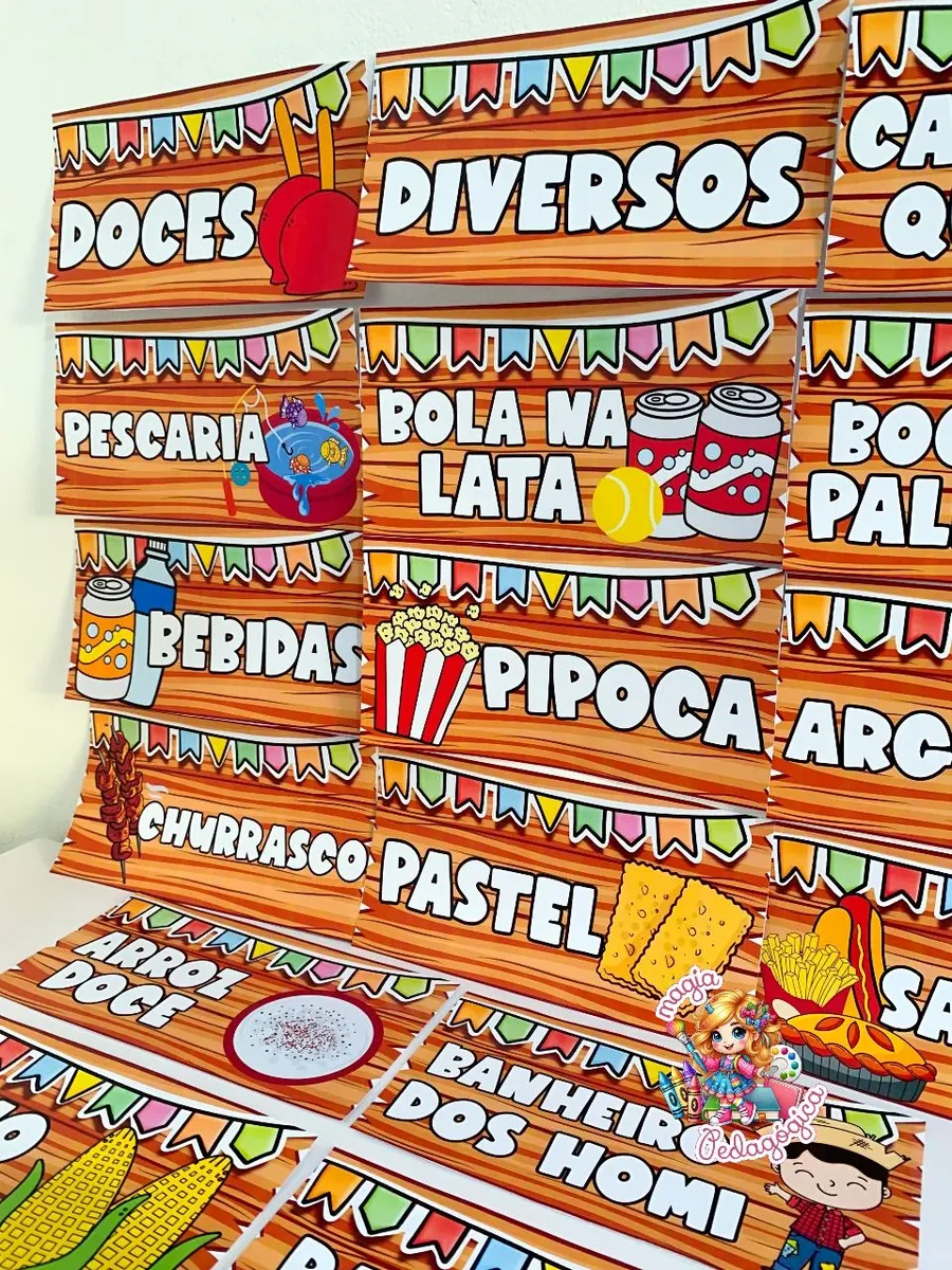 🌽 Plaquinhas Sinalizadoras 🎉