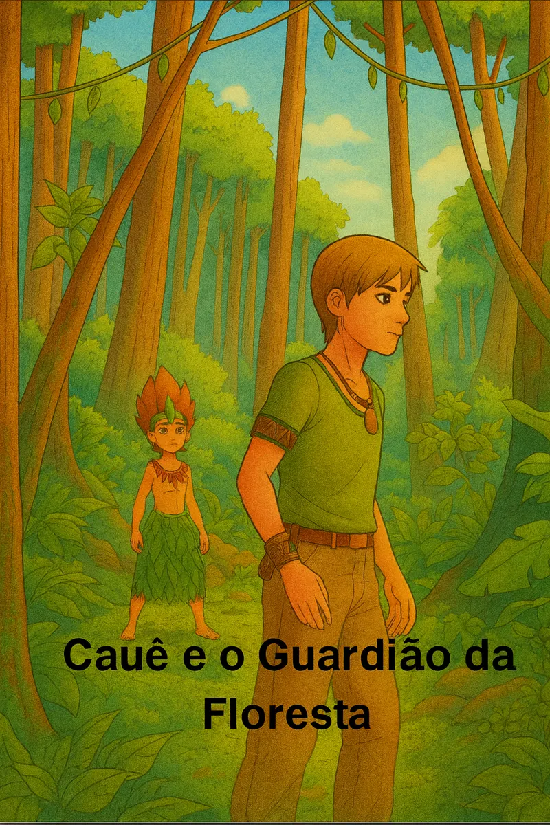 Cauê e o Guardião da Floresta: Uma Aventura Amazônica para Colorir