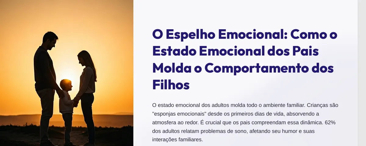 O Espelho Emocional: Como o  Estado Emocional dos Pais  Molda o Comportamento dos  Filhos