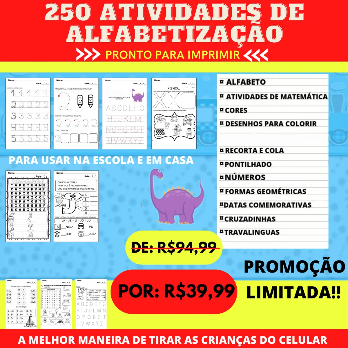 250 ATIVIDADES DE ALFABETIZAÇÃO
