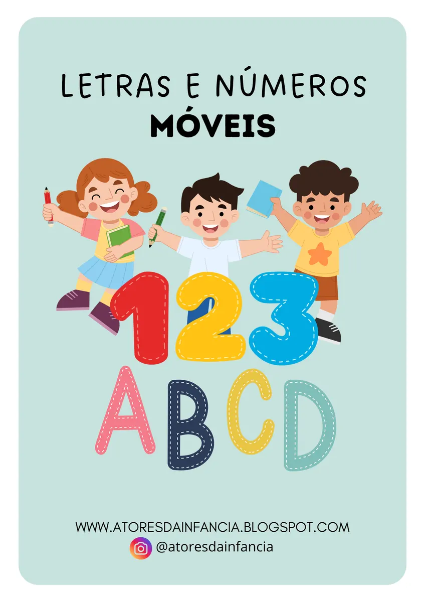 LETRAS E NÚMEROS MÓVEIS PARA RECORTE + MEU ALFABETO DE BOLSO