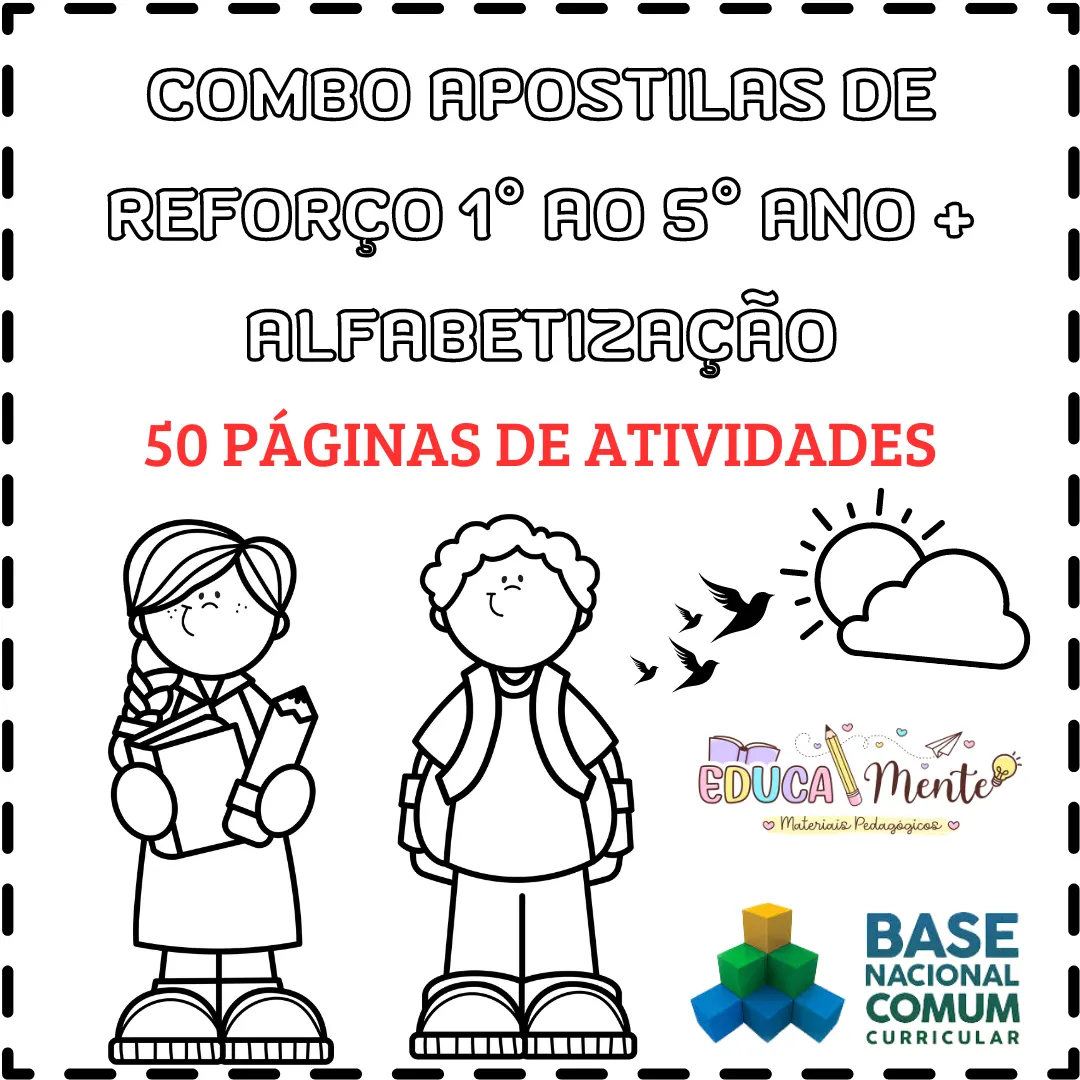 COMBO APOSTILAS DE REFORÇO ALFABETIZAÇÃO + 1° AO 5° ANO