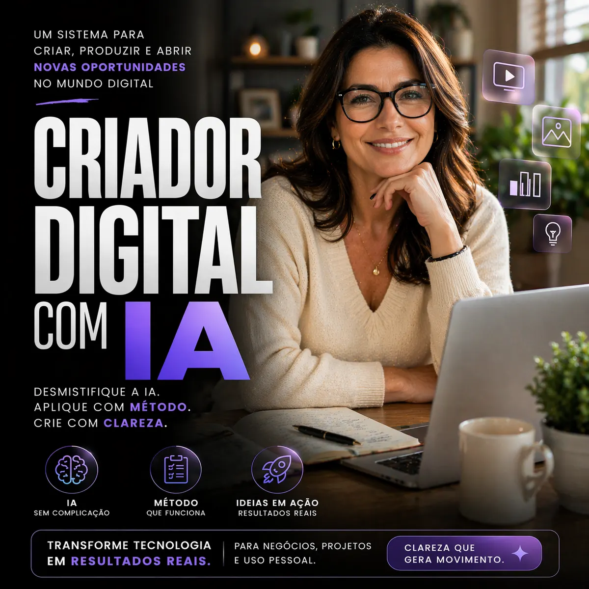 Sistema Criador Digital com IA: Um caminho claro para entender o novo mundo digital e aprender a criar usando qualquer inteligência artificial como ferramenta.