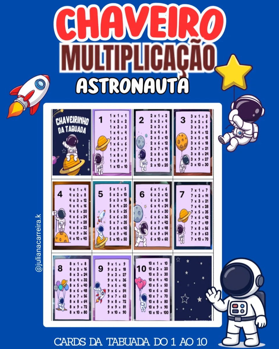 Chaveiro da Multiplicação – Astronauta
