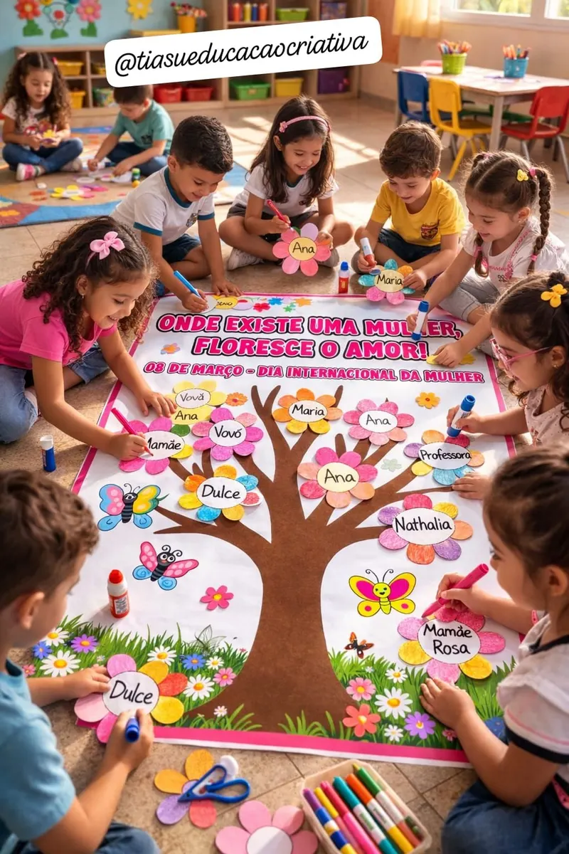 PAINEL INTERATIVO DIA INTERNACIONAL DA MULHER ✨🌸