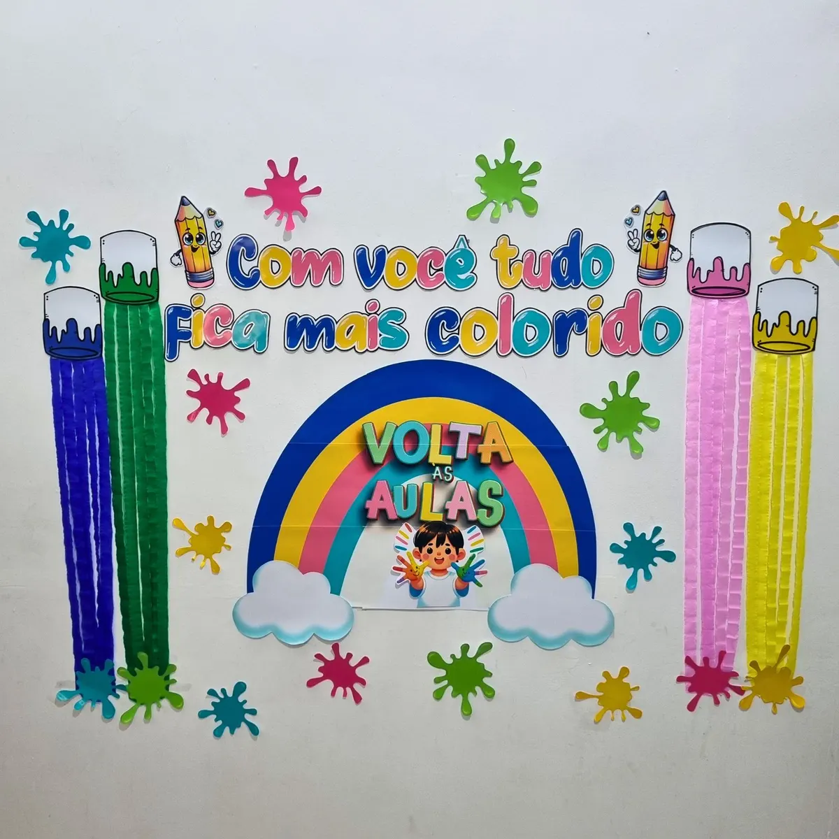 🎨Painel Volta às Aulas " Com você tudo fica mais colorido 🎨