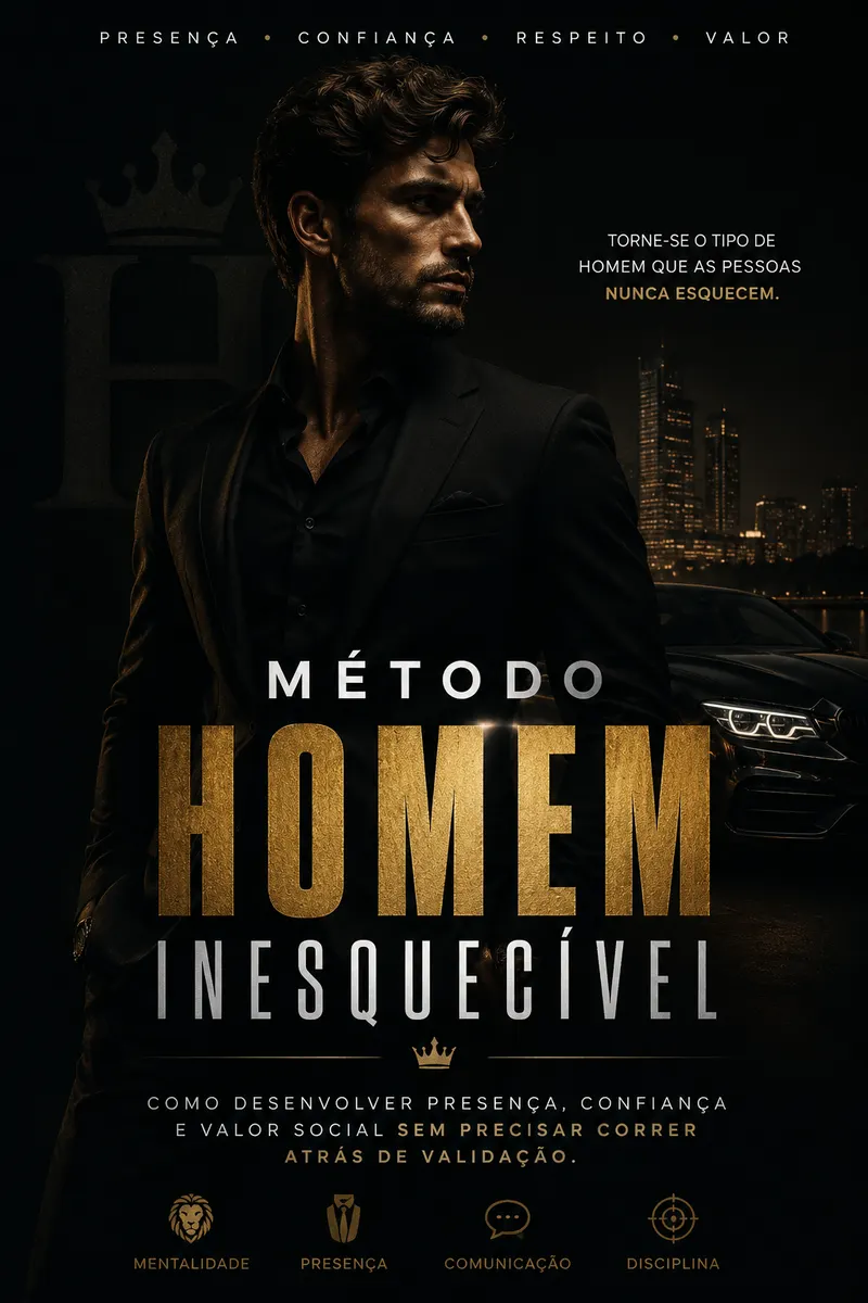 Homem Inesquecível: Como desenvolver presença, confiança e valor social sem precisar correr atrás de validação