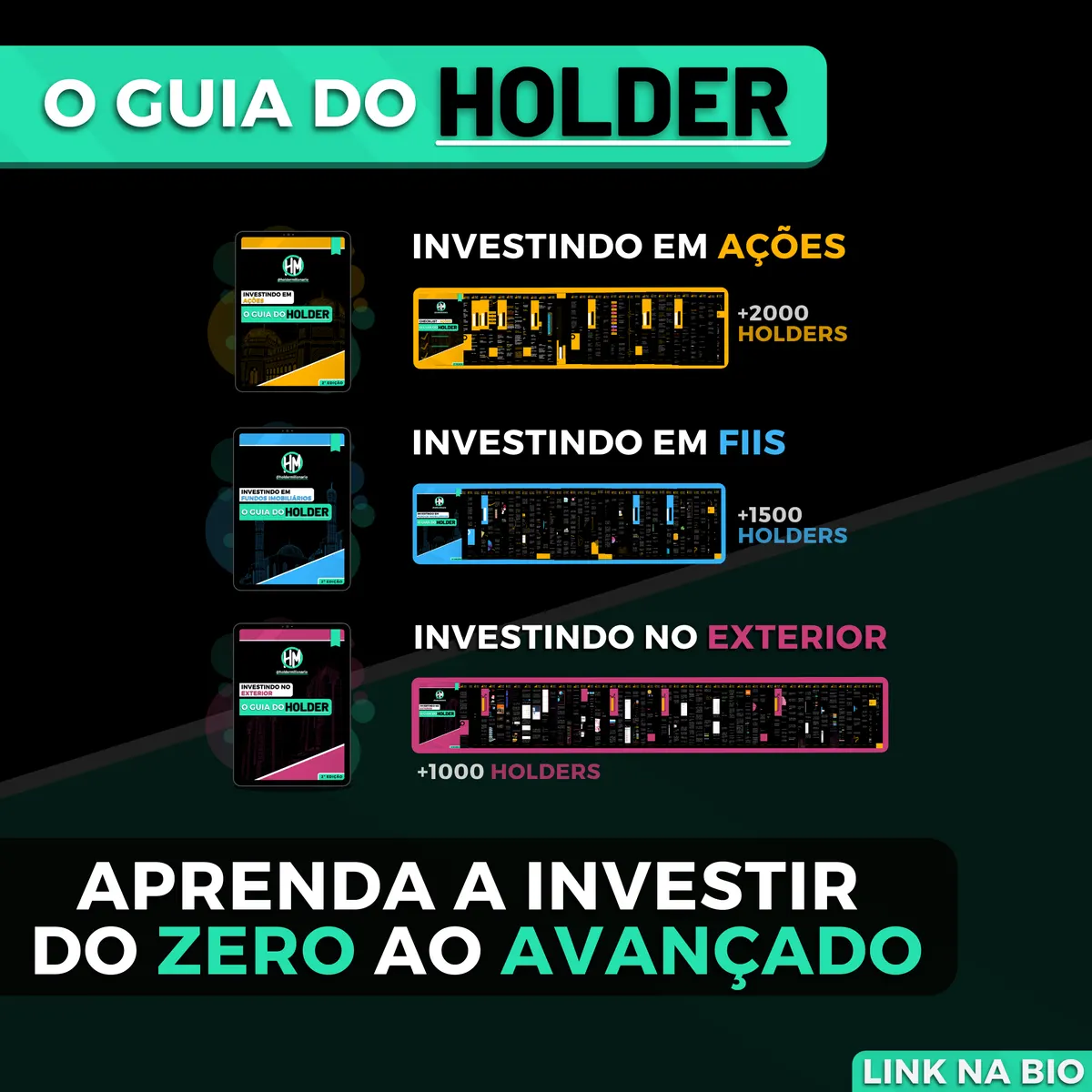 Combo do HOLDER - Ações, FIIs e investimentos no Exterior