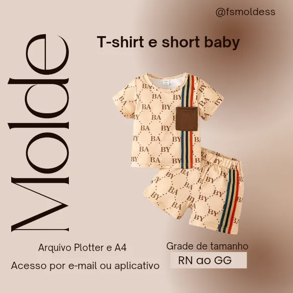 Molde t-shirt e short baby