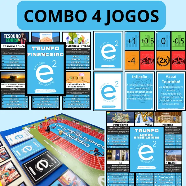 COMBO - Trunfo Financeiro + Circuito Olímpico Financeiro + Começando a Investir + Trunfo Ações Brasileiras