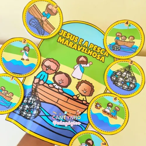 🎣 História Bíblica na Luva: Jesus e a Pesca Maravilhosa 🐟