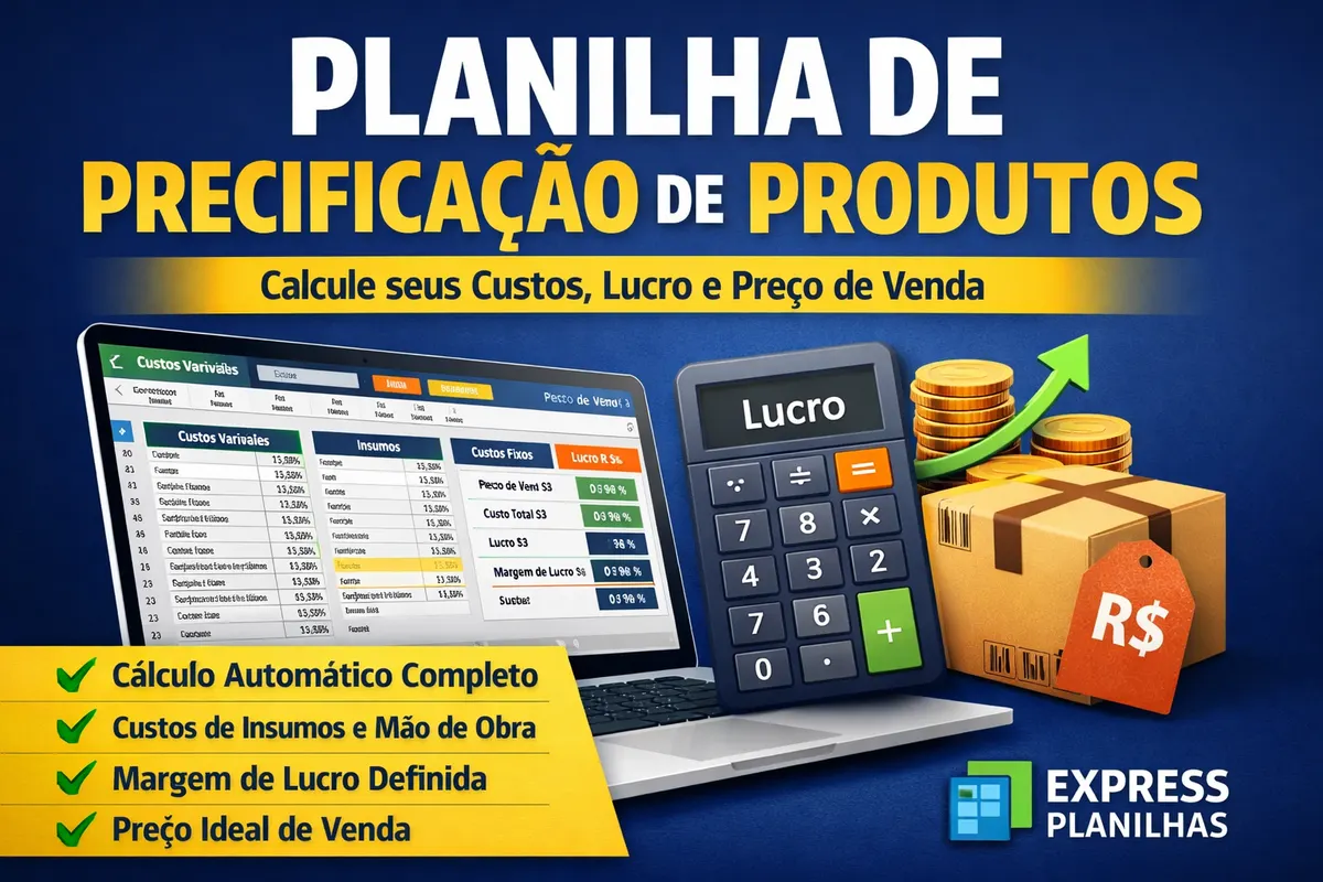 Planilha de PRECIFICAÇÃO de Produtos COMPLETA - Descubra o Preço Ideal e Pare de Vender no Prejuízo