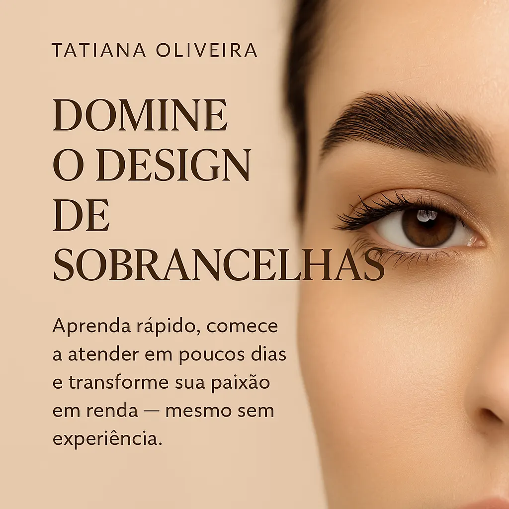 Domine o Design de Sobrancelhas - Aprenda de forma rápida, comece a atender em poucos dias e transforme seu tempo livre em uma nova fonte de renda, mesmo sem nenhuma experiência.