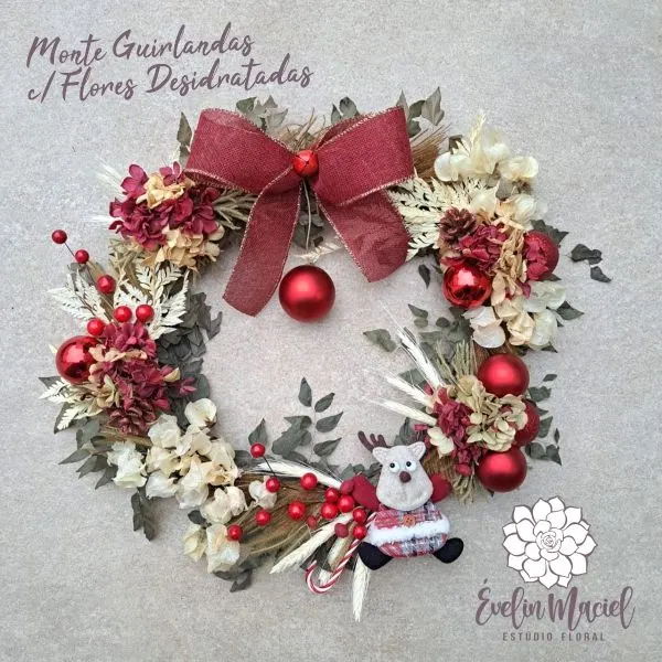 Curso prático de guirlandas com flores desidratadas