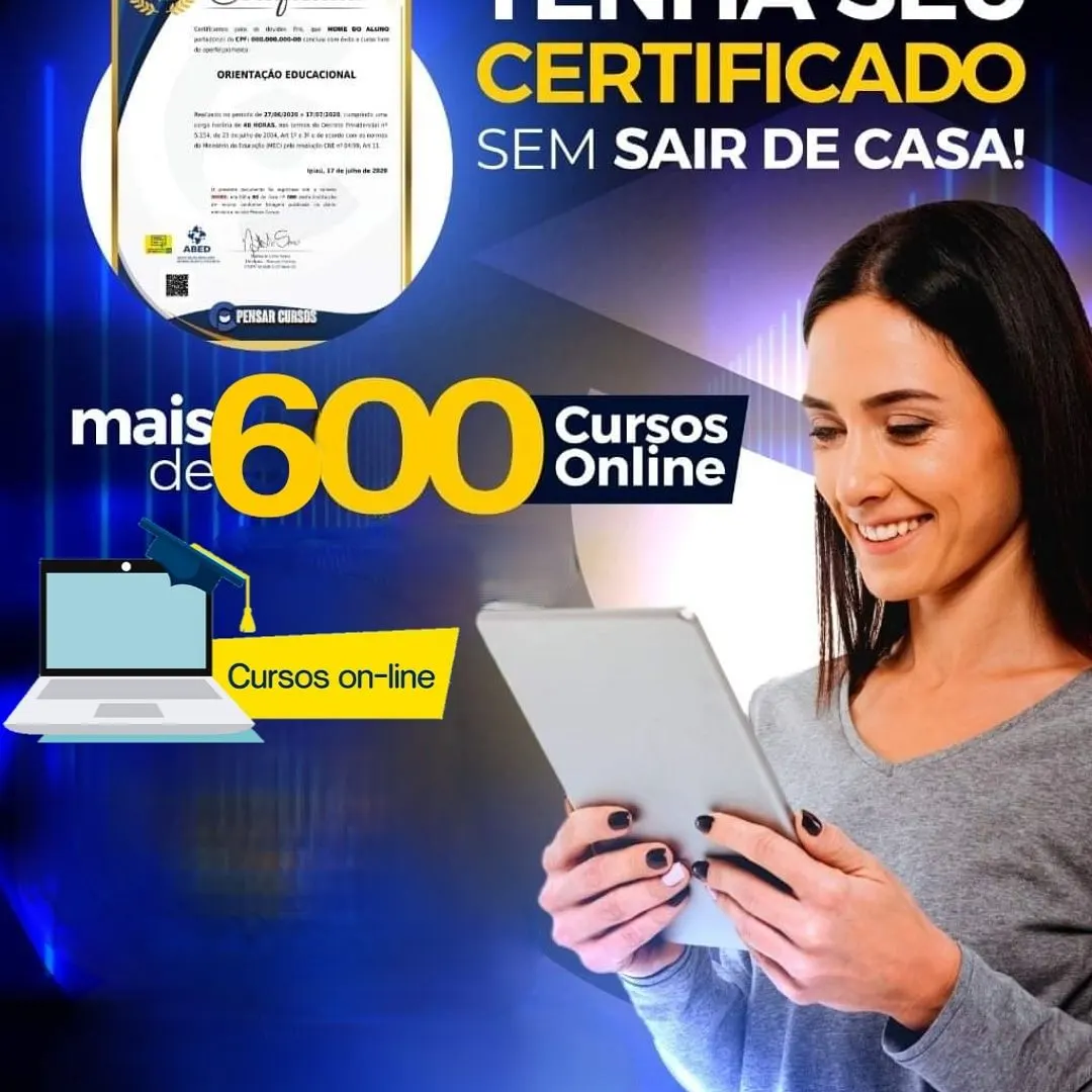 +600 Cursos Online com Certificado