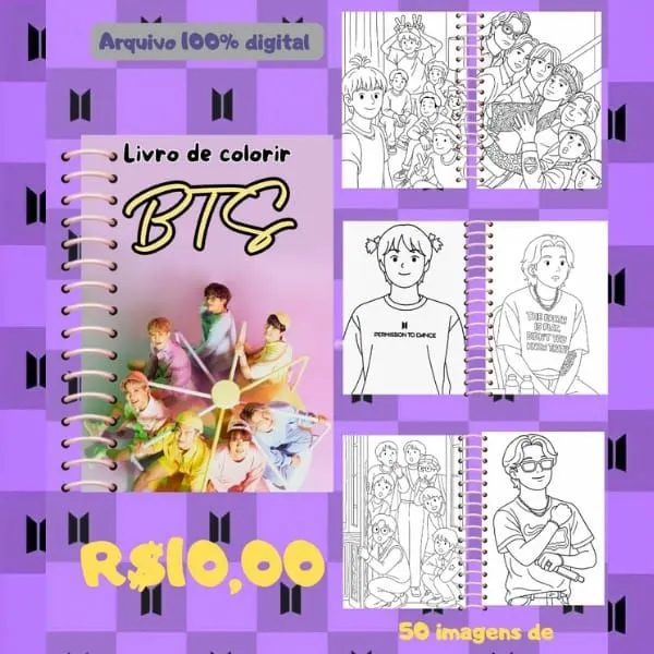 LIVRO DE COLORIR BTS
