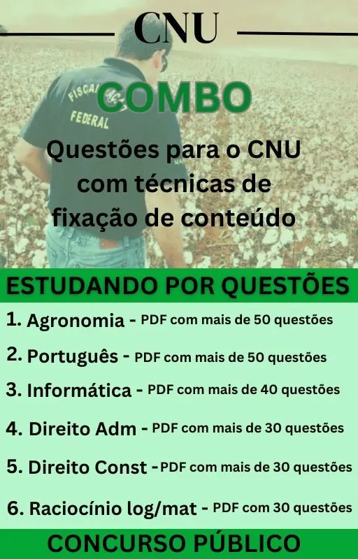 COMBO de QUESTÕES para CONCURSO PÚBLICO - CNU