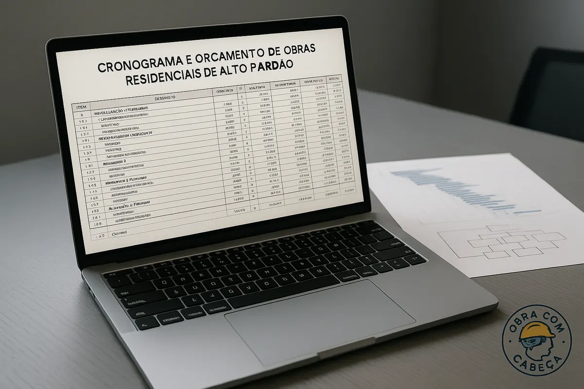 Planilha de Orçamento Casa de Alto Padrão + Planejamento 10 meses