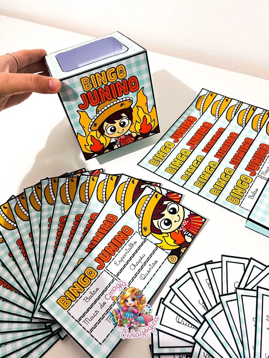 Bingo Junino Letra Cursiva 🎰🪁