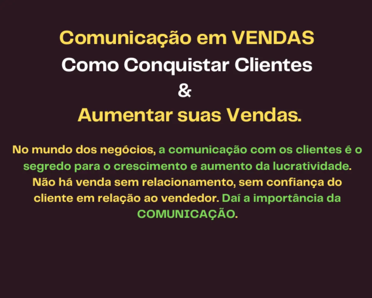 COMUNUNICAÇÃO EM VENDAS
