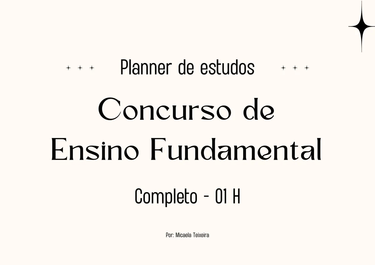 Plano de Estudos para Concurso de Ensino Fundamental com Hyperlink - Português, Matemática e Informática