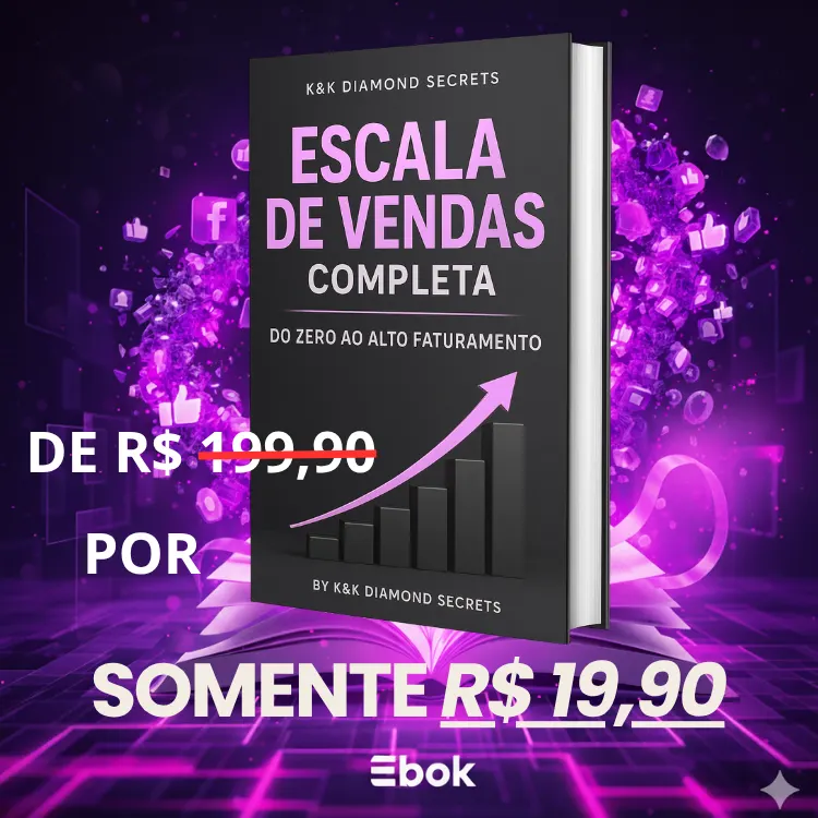 Aprenda passo a passo como escalar campanhas no Facebook e comece a faturar mais alto ainda hoje. Preço acessível para você dar aquela acelerada nas vendas! 💎