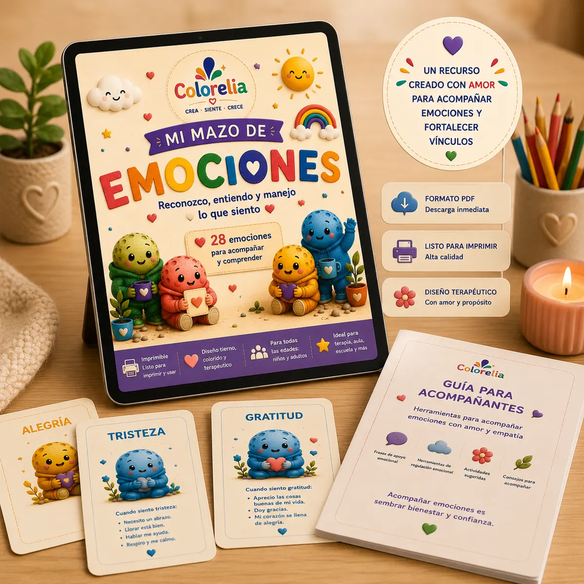 Mazo de Emociones - 28 cartas para ayudar a los niños a reconocer, entender y regular sus emociones