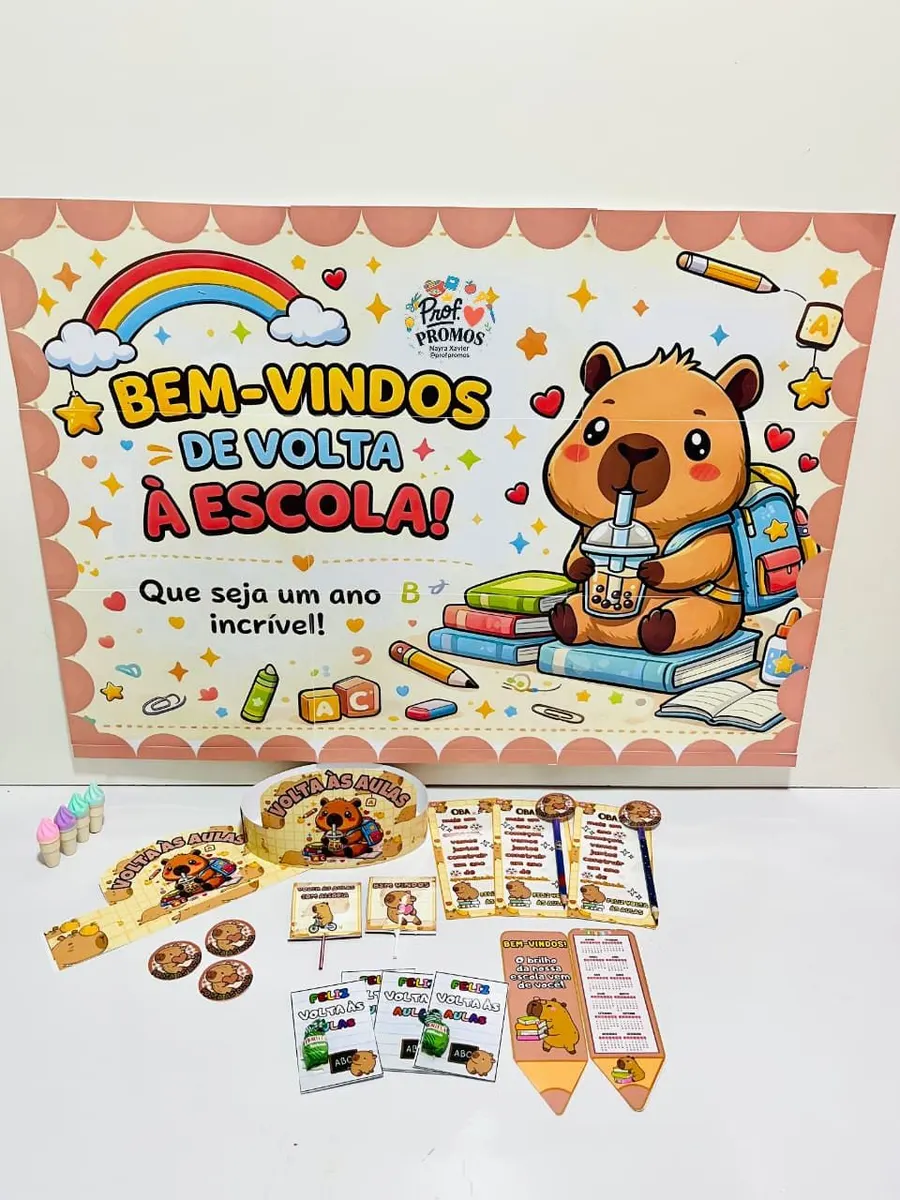 Kit Volta às Aulas – Tema Capivara