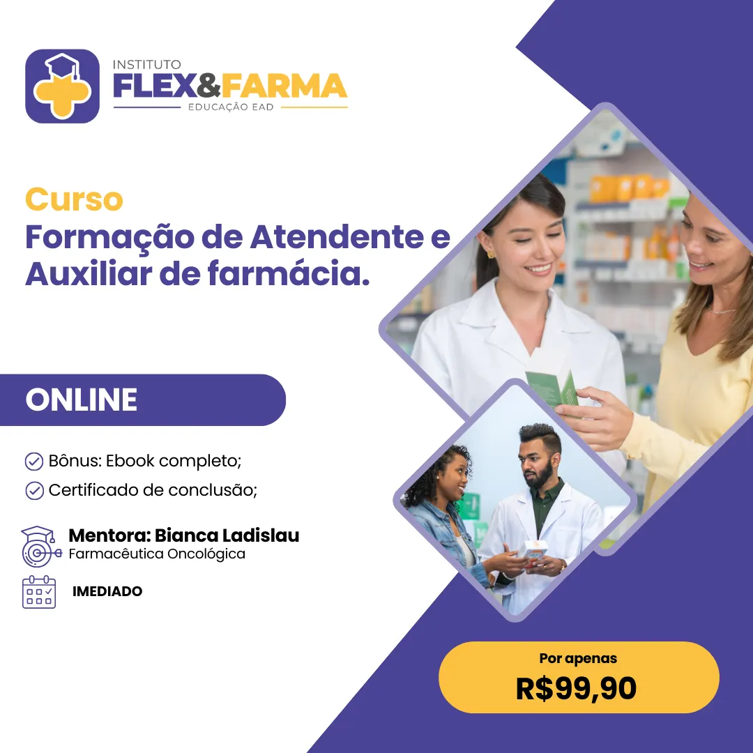 Formação de Atendente e Auxiliar de farmácia.