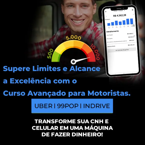 Curso Avançado Motorista por Aplicativo Uber 99Pop Indrive 500 5.000 10.000