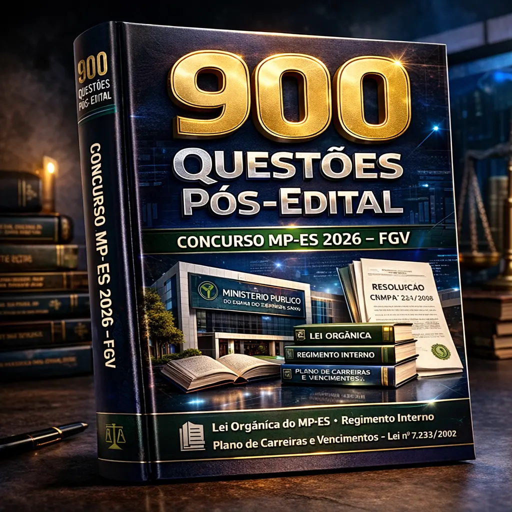 900 Questões Pós-Edital – Concurso Ministério Público do Estado do Espírito Santo (MP-ES) 2026 – Banca: FGV – (Lei Orgânica do MP-ES, Regimento Interno e Plano de Carreiras e Vencimentos – Lei Estadua