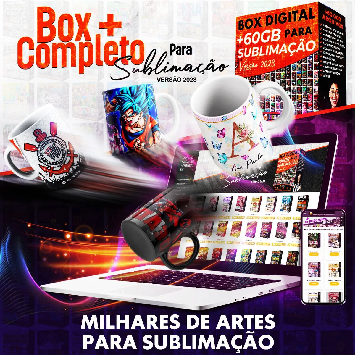 Box mais completo para sublimação | Contém mais de 150 pacotes de artes
