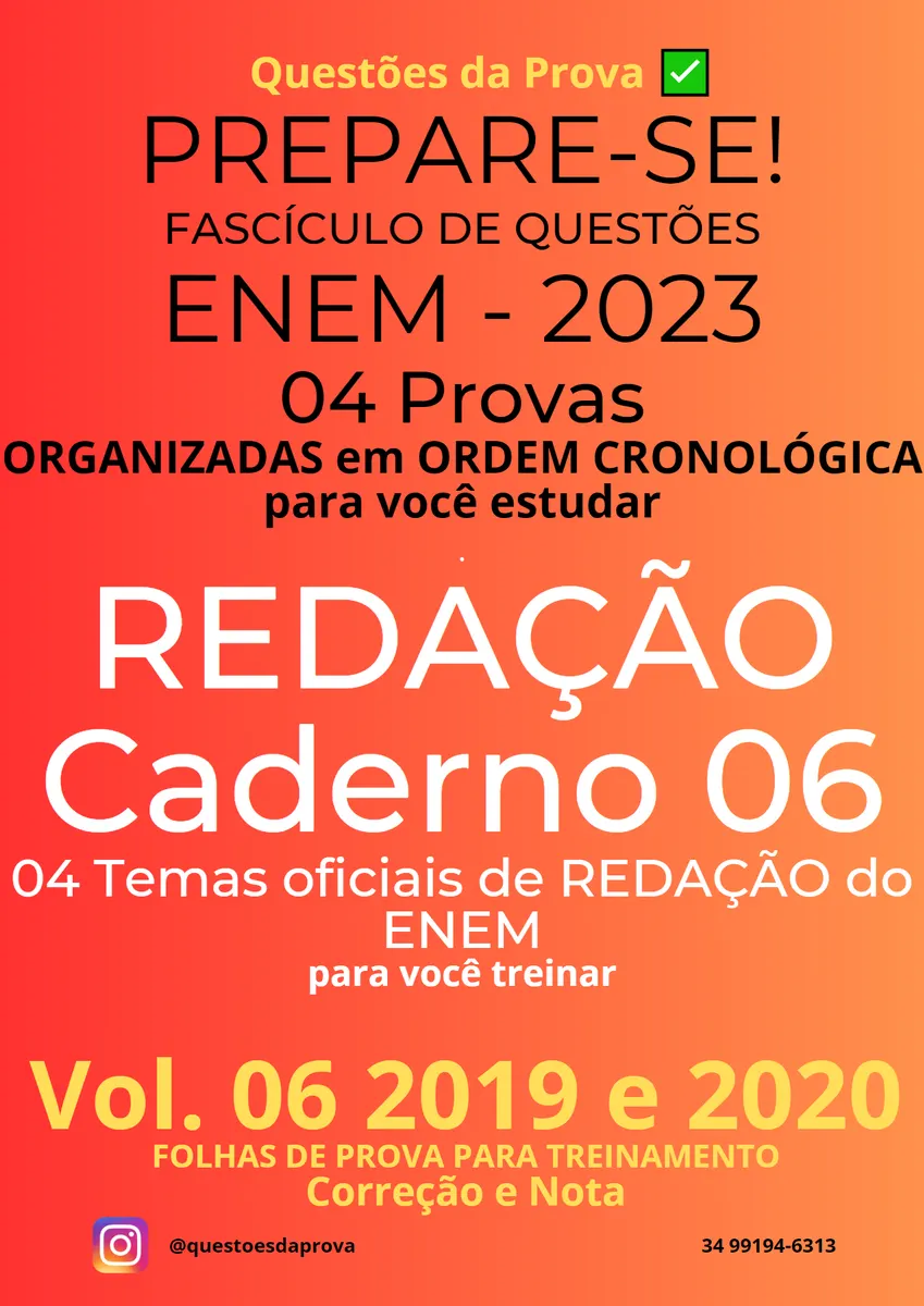 Caderno de redação 06 - Provas do ENEM para treinamento.