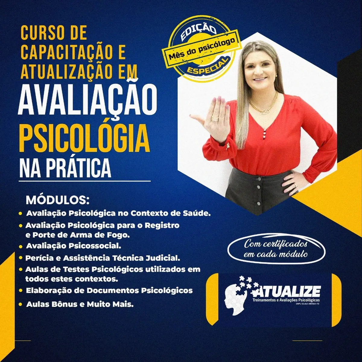 Curso de Capacitação e Atualização em Avaliação Psicológica na Prática - edição mês do Psicólogo