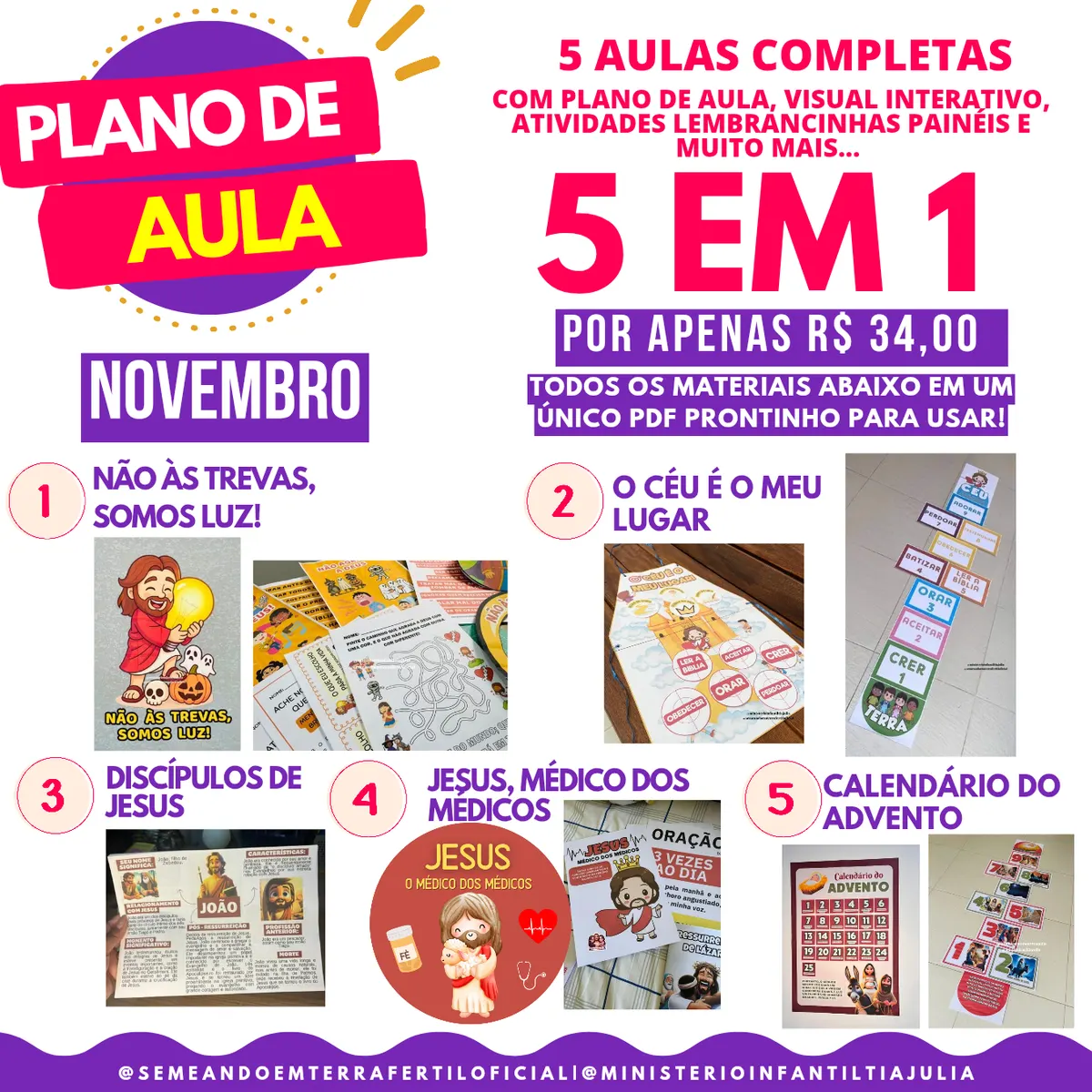PLANO DE AULA NOVEMBRO – 5 EM 1! 🌟✨