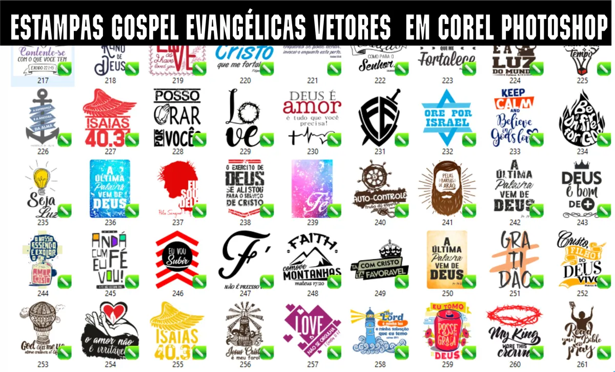 Estampas Gospel Evangélicas Vetores Sublimação Em Corel Photoshop