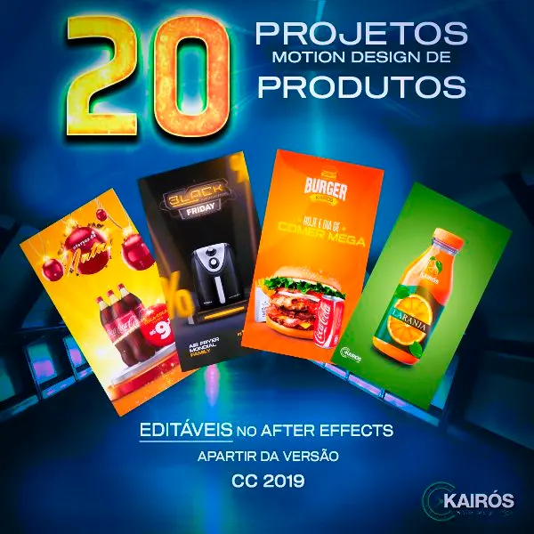 20 PROJETOS MOTION DESIGN EDITÁVEIS NO AFTER EFFECTS