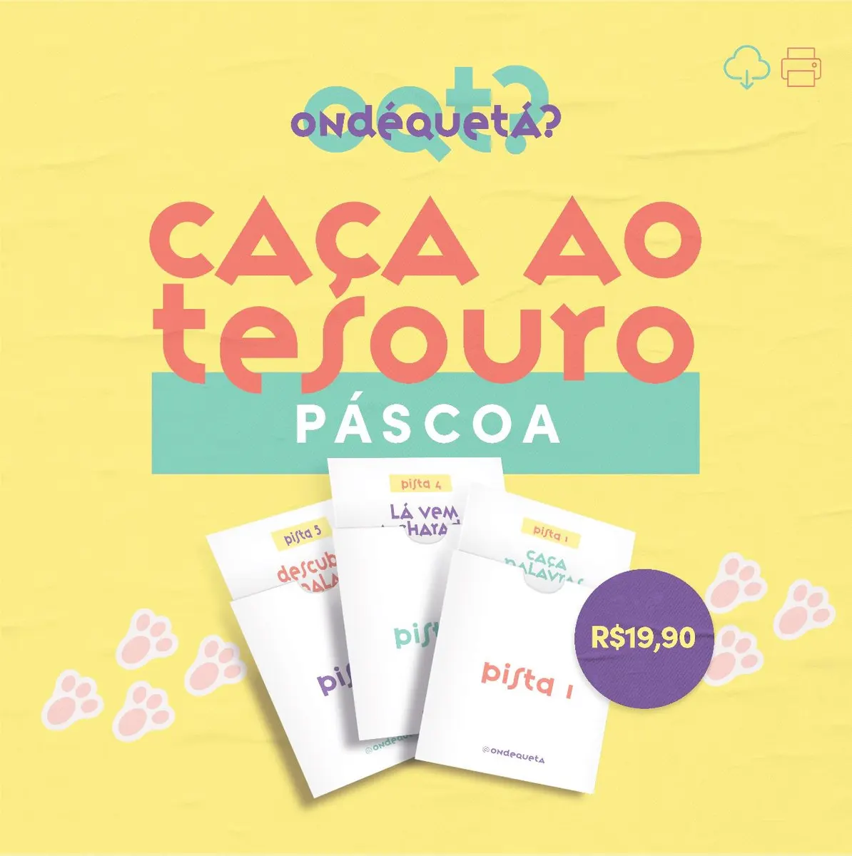 OndéQueTá? Caça ao Tesouro 2-5 anos. Páscoa