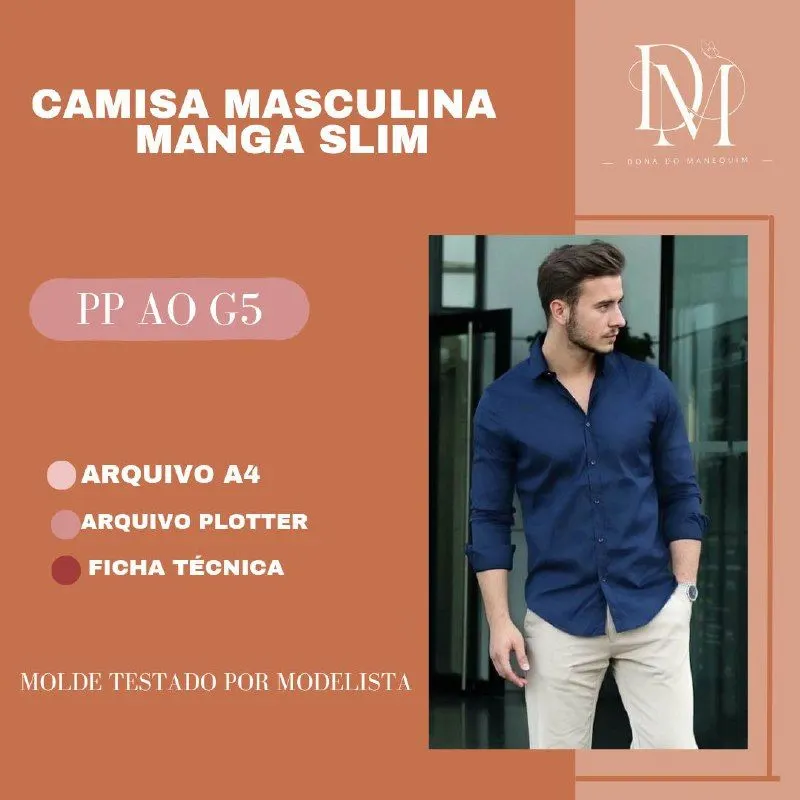 CAMISA MASCULINA MANGA SLIM