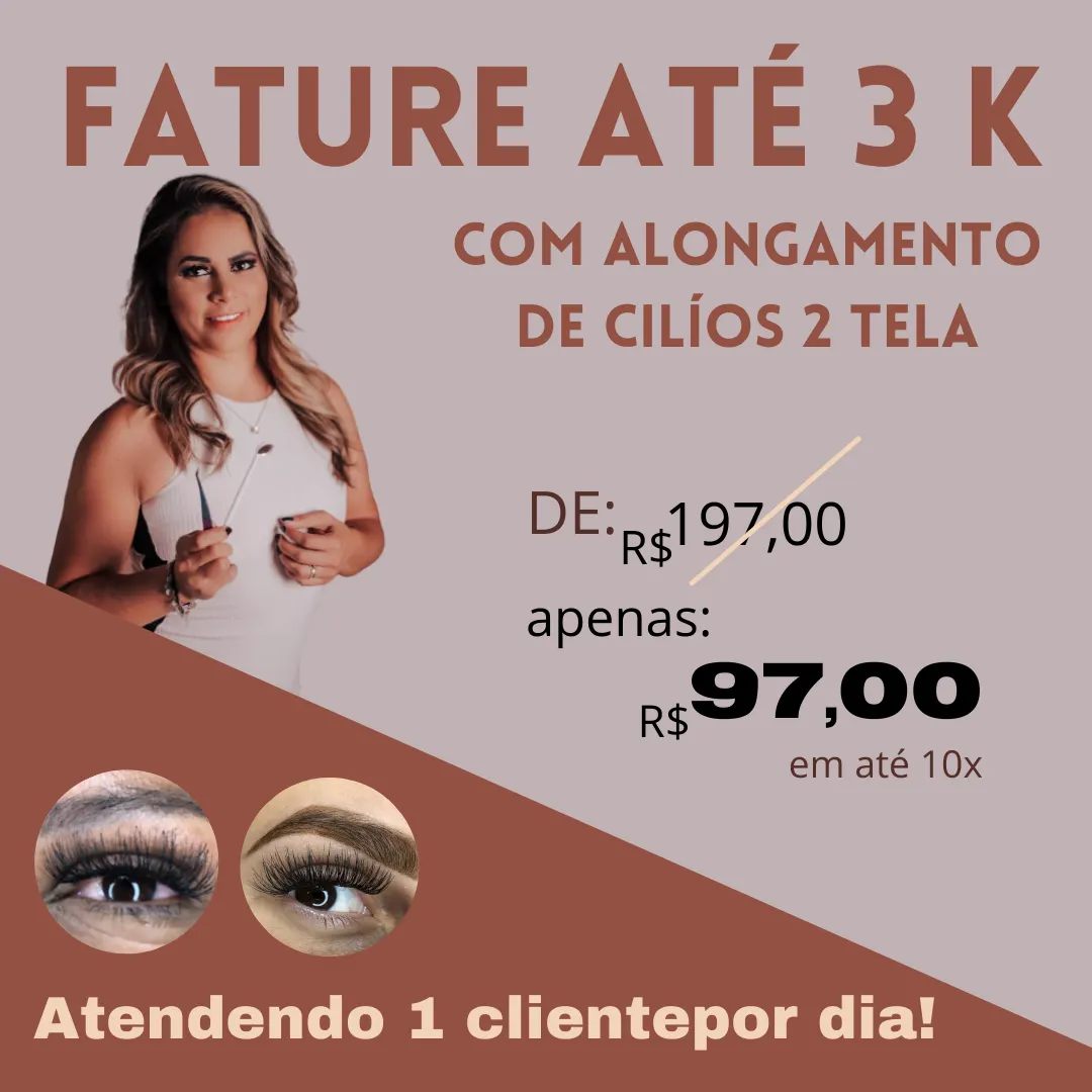 Curso de Alongamento de Cílios 2 Tela